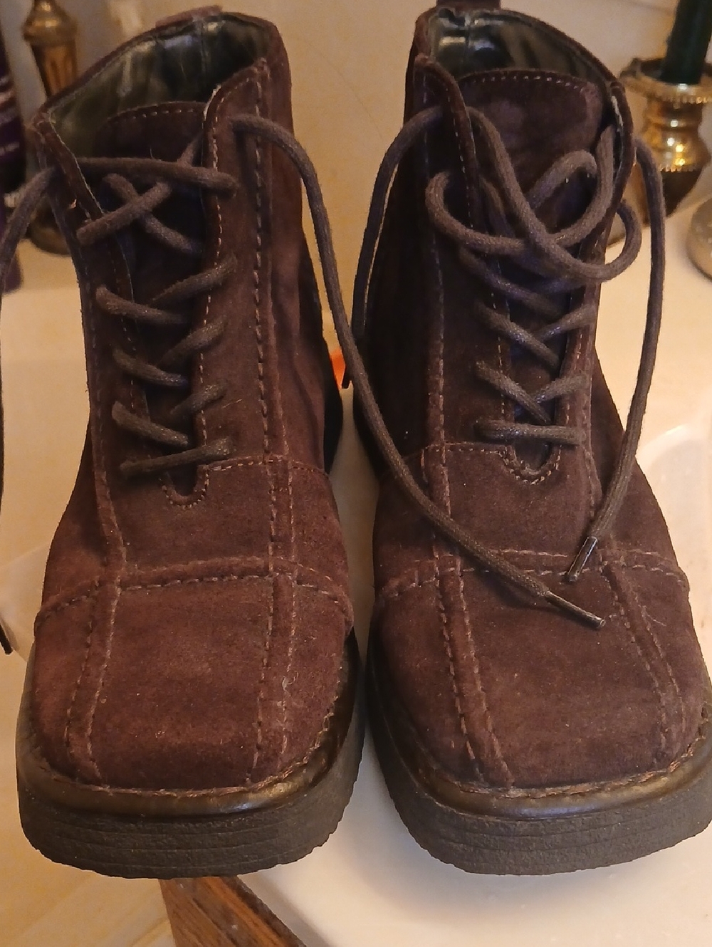 Frye Women's Dark Brown Suede Avenger Boots,sz7.5M